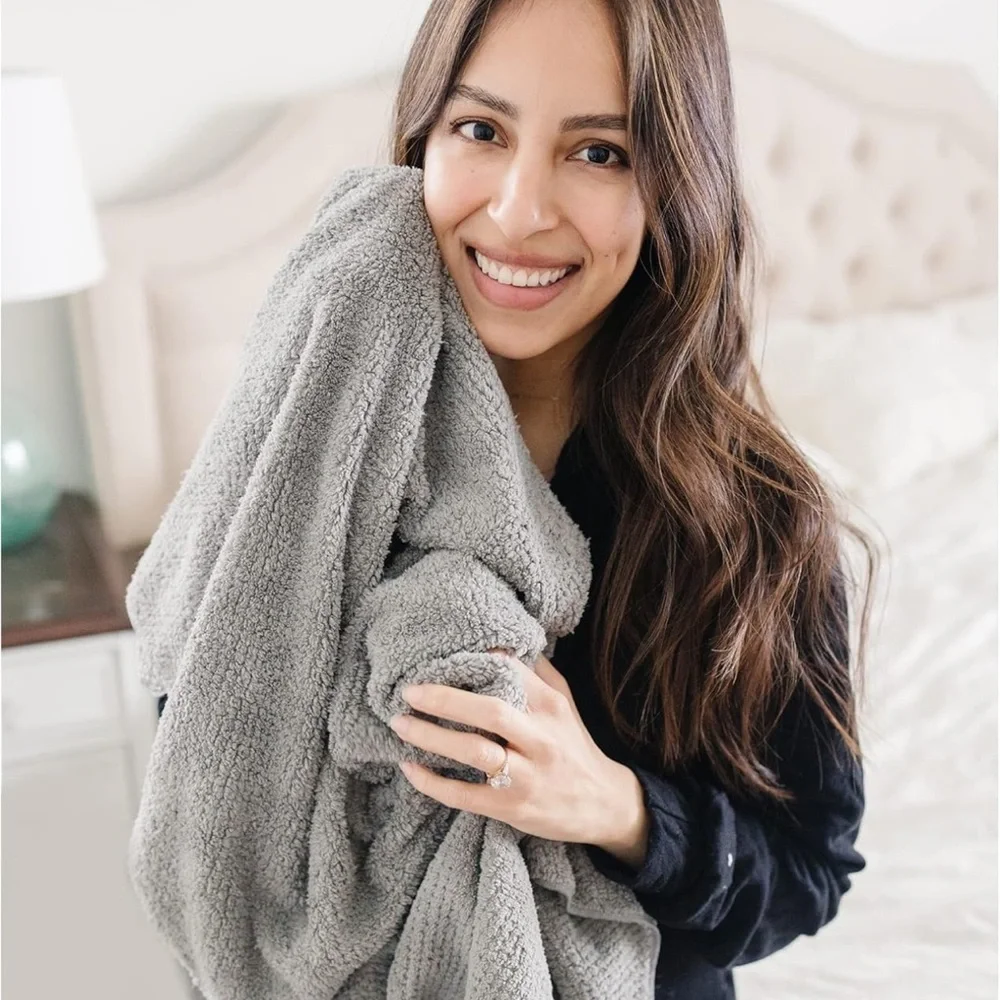 Gray and Pink Hair Towel Wrap Set